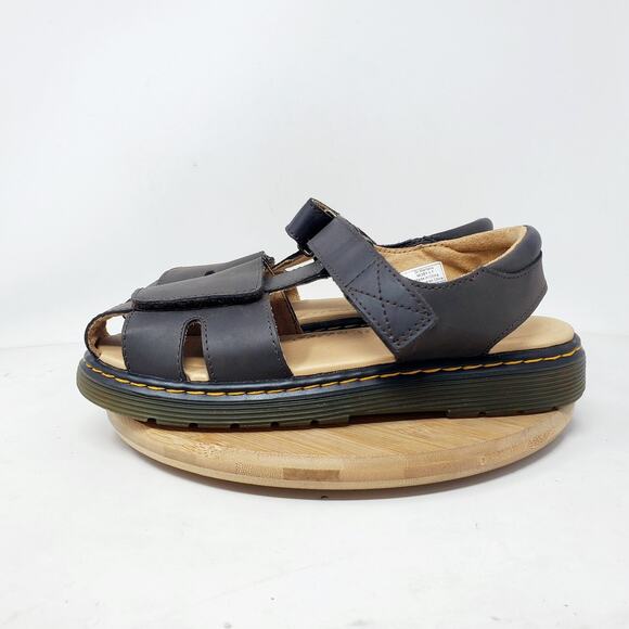 Dr Martens Sandals Womens 6 Moby Brown Leather Chunky Platform Fisherman Shoes - Picture 1 of 12